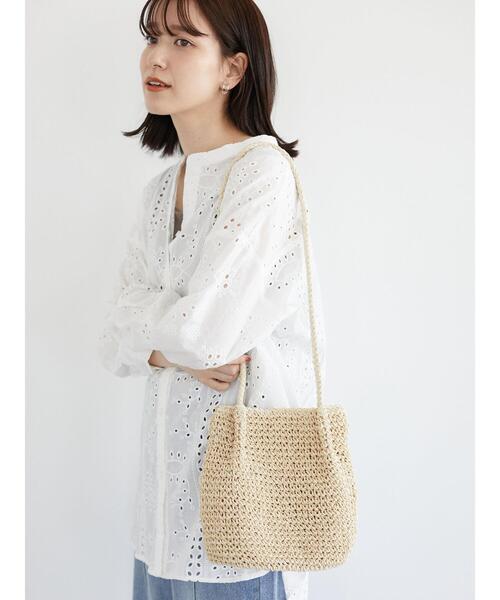 Green　Parks（グリーンパークス）の「・ロングハンドルペーパーショルダーバッグ＊（ショルダーバッグ・レディース・ライトベージュ/グレイッシュベージュ・FREE）」の6枚目の写真