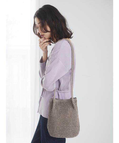 Green　Parks（グリーンパークス）の「・ロングハンドルペーパーショルダーバッグ＊（ショルダーバッグ・レディース・ライトベージュ/グレイッシュベージュ・FREE）」の2枚目の写真