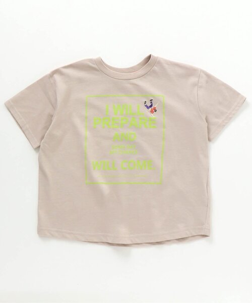 BREEZE(ブリーズ)の「アクティブボックスロゴTシャツ_吸水速乾(Tシャツ/カットソー・キッズ・チャコール/ベージュ/オフホワイト・100/130/90/150/120/110/140)」の3枚目の写真