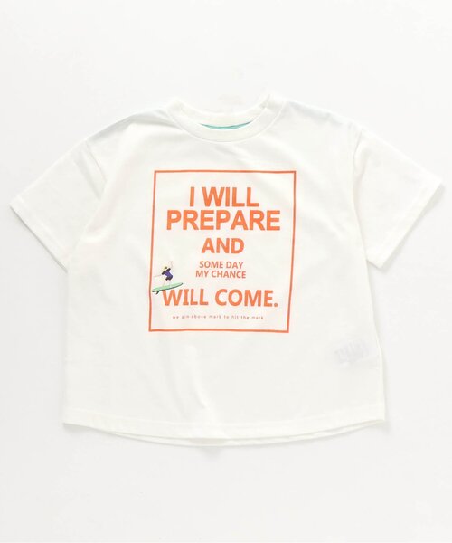 BREEZE(ブリーズ)の「アクティブボックスロゴTシャツ_吸水速乾(Tシャツ/カットソー・キッズ・チャコール/ベージュ/オフホワイト・100/130/90/150/120/110/140)」の1枚目の写真