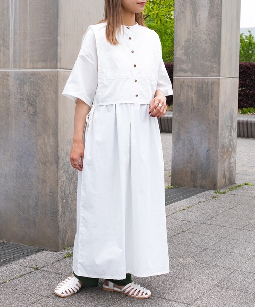 kutir（クティール）の「レイヤード風シャツワンピース（シャツワンピース・レディース・ホワイト/ブラック/ブルー系その他・FREE）」の13枚目の写真