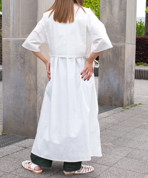 kutir（クティール）の「レイヤード風シャツワンピース（シャツワンピース・レディース・ホワイト/ブラック/ブルー系その他・FREE）」の6枚目の写真