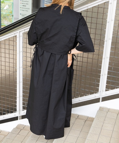 kutir（クティール）の「レイヤード風シャツワンピース（シャツワンピース・レディース・ホワイト/ブラック/ブルー系その他・FREE）」の9枚目の写真