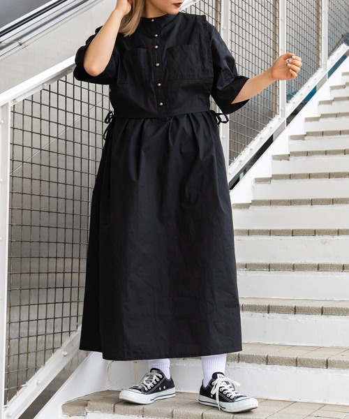 kutir（クティール）の「レイヤード風シャツワンピース（シャツワンピース・レディース・ホワイト/ブラック/ブルー系その他・FREE）」の20枚目の写真