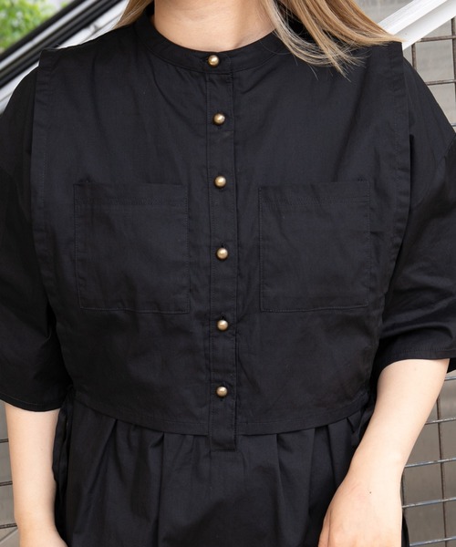 kutir（クティール）の「レイヤード風シャツワンピース（シャツワンピース・レディース・ホワイト/ブラック/ブルー系その他・FREE）」の15枚目の写真