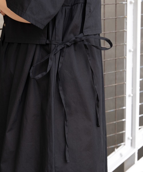 kutir（クティール）の「レイヤード風シャツワンピース（シャツワンピース・レディース・ホワイト/ブラック/ブルー系その他・FREE）」の8枚目の写真