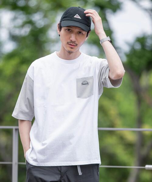 coen（コーエン）の「ソデハイショクポケットTシャツ（Tシャツ/カットソー・メンズ・ライトグレー/ベージュ/ライム・SMALL/MEDIUM/LARGE/X-LARGE）」の2枚目の写真