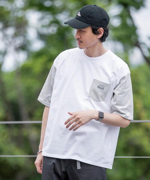 coen（コーエン）の「ソデハイショクポケットTシャツ（Tシャツ/カットソー・メンズ・ライトグレー/ベージュ/ライム・SMALL/MEDIUM/LARGE/X-LARGE）」の7枚目の写真