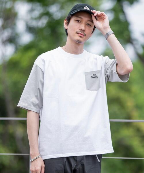 coen（コーエン）の「ソデハイショクポケットTシャツ（Tシャツ/カットソー・メンズ・ライトグレー/ベージュ/ライム・SMALL/MEDIUM/LARGE/X-LARGE）」の6枚目の写真