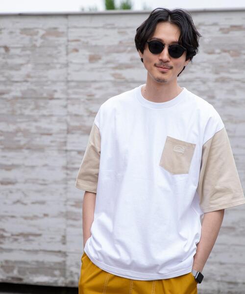 coen（コーエン）の「ソデハイショクポケットTシャツ（Tシャツ/カットソー・メンズ・ライトグレー/ベージュ/ライム・SMALL/MEDIUM/LARGE/X-LARGE）」の12枚目の写真