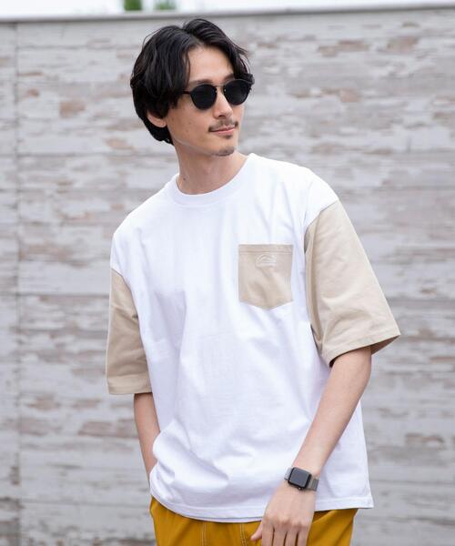 coen（コーエン）の「ソデハイショクポケットTシャツ（Tシャツ/カットソー・メンズ・ライトグレー/ベージュ/ライム・SMALL/MEDIUM/LARGE/X-LARGE）」の9枚目の写真