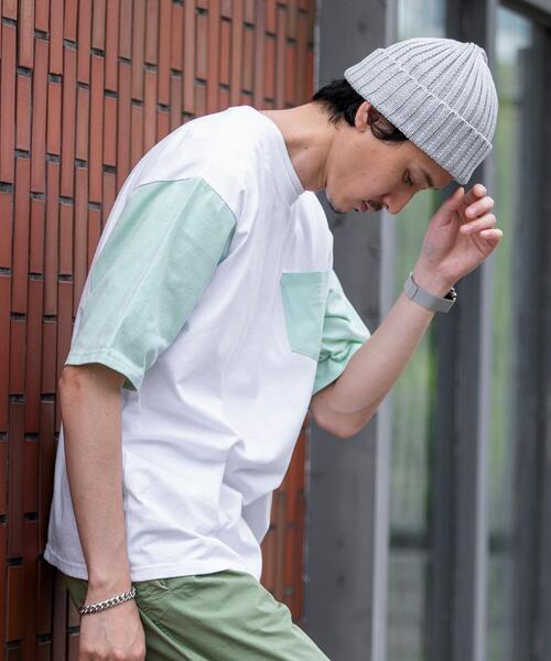 coen（コーエン）の「ソデハイショクポケットTシャツ（Tシャツ/カットソー・メンズ・ライトグレー/ベージュ/ライム・SMALL/MEDIUM/LARGE/X-LARGE）」の13枚目の写真