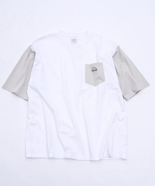 coen（コーエン）の「ソデハイショクポケットTシャツ（Tシャツ/カットソー・メンズ・ライトグレー/ベージュ/ライム・SMALL/MEDIUM/LARGE/X-LARGE）」の20枚目の写真