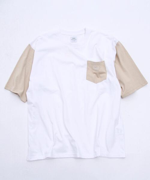 coen（コーエン）の「ソデハイショクポケットTシャツ（Tシャツ/カットソー・メンズ・ライトグレー/ベージュ/ライム・SMALL/MEDIUM/LARGE/X-LARGE）」の21枚目の写真