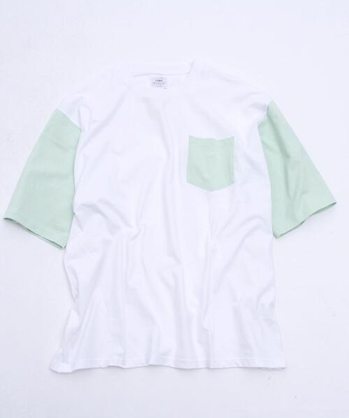 coen（コーエン）の「ソデハイショクポケットTシャツ（Tシャツ/カットソー・メンズ・ライトグレー/ベージュ/ライム・SMALL/MEDIUM/LARGE/X-LARGE）」の22枚目の写真