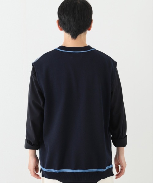 WRAPINKNOT（ラッピンノット）の「【WKED / ウィークエンド】 フェイクデニム ニットベスト（ベスト・メンズ・ネイビー・MEDIUM/LARGE）」の5枚目の写真