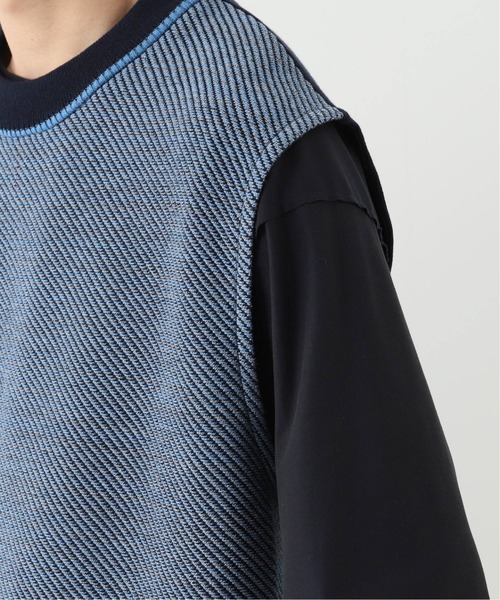 WRAPINKNOT（ラッピンノット）の「【WKED / ウィークエンド】 フェイクデニム ニットベスト（ベスト・メンズ・ネイビー・MEDIUM/LARGE）」の9枚目の写真