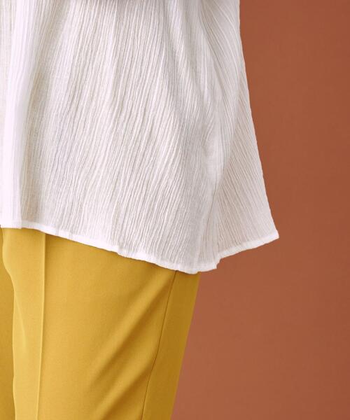 THE STATION STORE（ザ ステーション ストア）の「＜closet story（クローゼットストーリー）＞ ヨウリュウ シシュウ ギャザー スモックブラウス -ウォッシャブル-（シャツ/ブラウス・レディース・ホワイト/ブラック・FREE）」の8枚目の写真