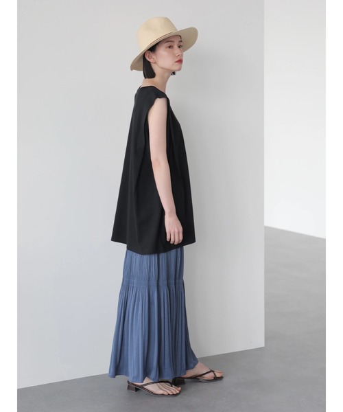 AMERICAN HOLIC（アメリカンホリック）の「サイドタックフレアノースリーブカットプルオーバー ＊（Tシャツ/カットソー・レディース・モカ/ブラック/オフホワイト/ライトグレー・M/L）」の13枚目の写真