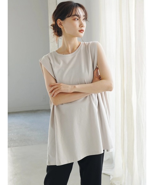 AMERICAN HOLIC（アメリカンホリック）の「サイドタックフレアノースリーブカットプルオーバー ＊（Tシャツ/カットソー・レディース・モカ/ブラック/オフホワイト/ライトグレー・M/L）」の18枚目の写真