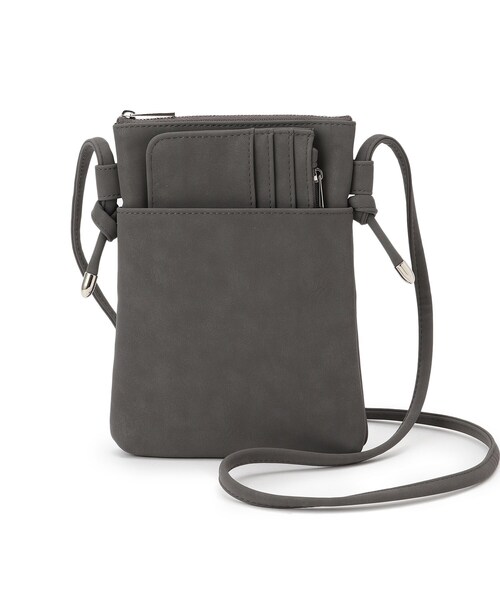 SHOO・LA・RUE（シューラルー）の「◆カードケース付縦型ポシェット（ショルダーバッグ・レディース・チャコールグレー/ベージュ/カーキ/ピンク系9・00）」の2枚目の写真