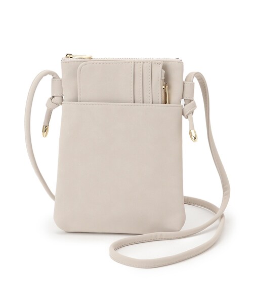 SHOO・LA・RUE（シューラルー）の「◆カードケース付縦型ポシェット（ショルダーバッグ・レディース・チャコールグレー/ベージュ/カーキ/ピンク系9・00）」の5枚目の写真