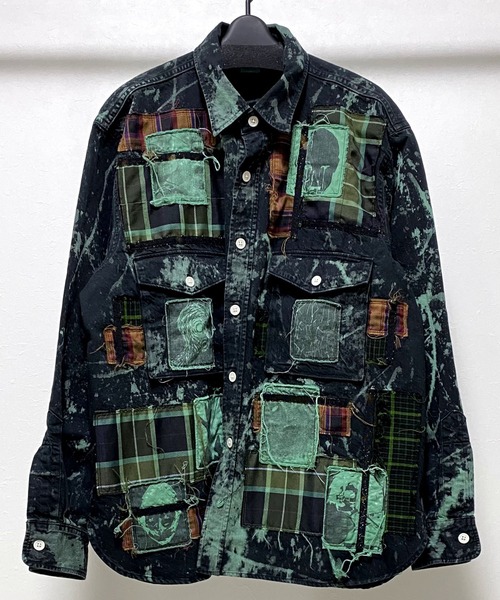 KIDILL(キディル)の「KIDILL × EDWIN Patch Denim Shirts (KLED19 P)(シャツ/ブラウス・メンズ・ブラック×グリーン/ブラック×ピンク・44/46)」の3枚目の写真