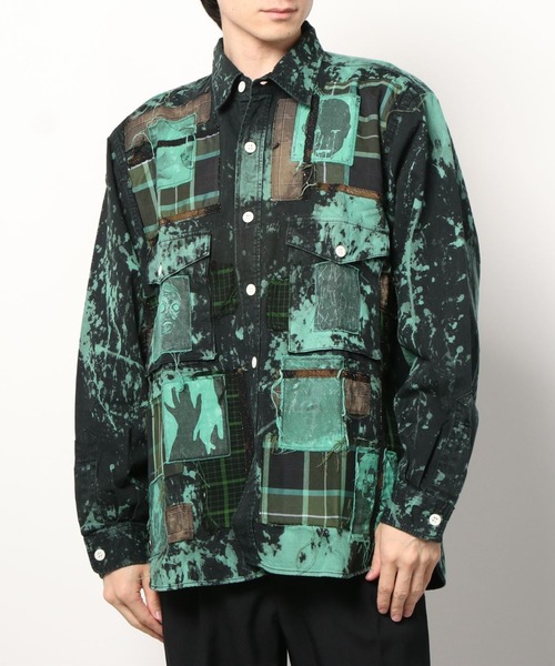 KIDILL(キディル)の「KIDILL × EDWIN Patch Denim Shirts (KLED19 P)(シャツ/ブラウス・メンズ・ブラック×グリーン/ブラック×ピンク・44/46)」の14枚目の写真