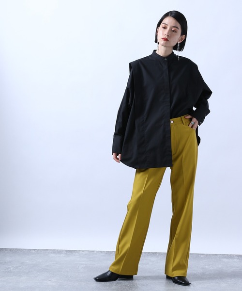 HARE（ハレ）の「センタープレスセミフレアパンツ(HARE)（スラックス・レディース・ブラック/ブルー/イエロー・S/M）」の10枚目の写真