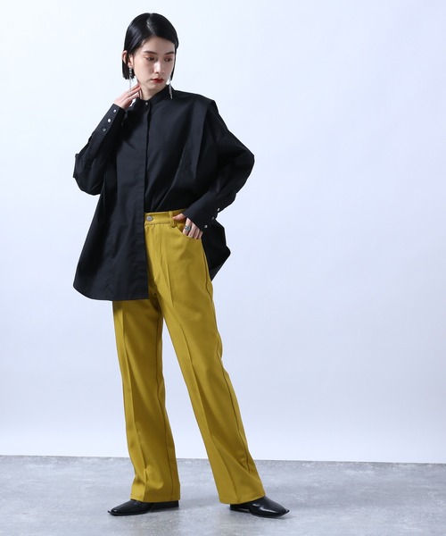 HARE（ハレ）の「センタープレスセミフレアパンツ(HARE)（スラックス・レディース・ブラック/ブルー/イエロー・S/M）」の11枚目の写真