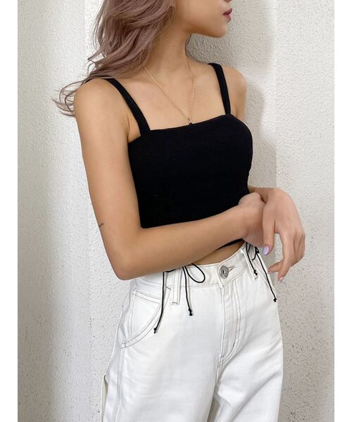 GYDA（ジェイダ）の「Wレースアップ2WAYビスチェ（キャミソール・レディース・ブラック/オフホワイト/マスタード/カーキ・FREE）」の11枚目の写真