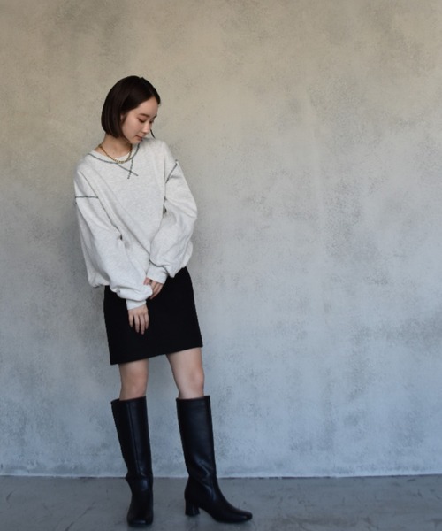 NEUNA（ヌナ）の「履き心地抜群スクエアトゥ/ヴィーガンレザーロングブーツ（ブーツ・レディース・ブラック/ブラウン・SMALL/MEDIUM/LARGE）」の16枚目の写真