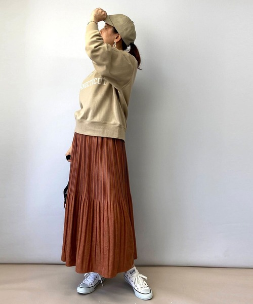 Grand PARK（グランドパーク）の「ミジンコール消しプリーツスカート（スカート・レディース・ブルーグレー/カーキ/ブラウン/ベージュ・FREE）」の14枚目の写真