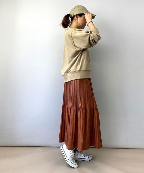 Grand PARK（グランドパーク）の「ミジンコール消しプリーツスカート（スカート・レディース・ブルーグレー/カーキ/ブラウン/ベージュ・FREE）」の13枚目の写真