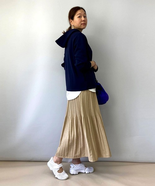 Grand PARK（グランドパーク）の「ミジンコール消しプリーツスカート（スカート・レディース・ブルーグレー/カーキ/ブラウン/ベージュ・FREE）」の11枚目の写真