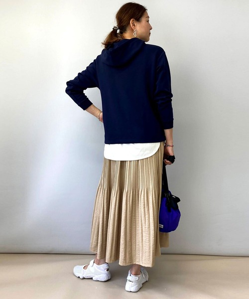 Grand PARK（グランドパーク）の「ミジンコール消しプリーツスカート（スカート・レディース・ブルーグレー/カーキ/ブラウン/ベージュ・FREE）」の10枚目の写真