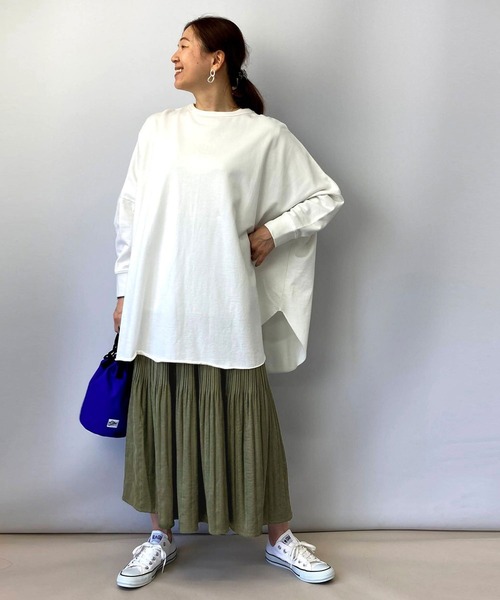 Grand PARK（グランドパーク）の「ミジンコール消しプリーツスカート（スカート・レディース・ブルーグレー/カーキ/ブラウン/ベージュ・FREE）」の9枚目の写真