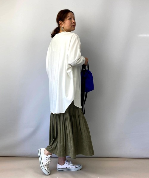 Grand PARK（グランドパーク）の「ミジンコール消しプリーツスカート（スカート・レディース・ブルーグレー/カーキ/ブラウン/ベージュ・FREE）」の8枚目の写真