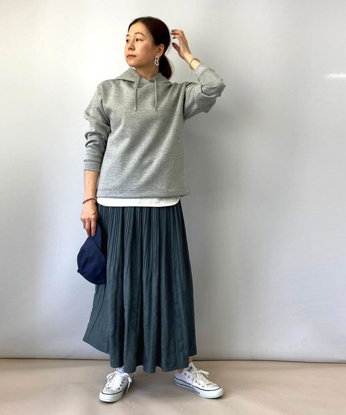 Grand PARK（グランドパーク）の「ミジンコール消しプリーツスカート（スカート・レディース・ブルーグレー/カーキ/ブラウン/ベージュ・FREE）」の7枚目の写真
