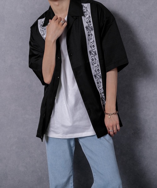 Adoon plain（アドーンプレーン）の「【Adoon plain】刺繍ラインシャツ（シャツ/ブラウス・メンズ・ブラック/カーキ・LARGE/MEDIUM）」の7枚目の写真