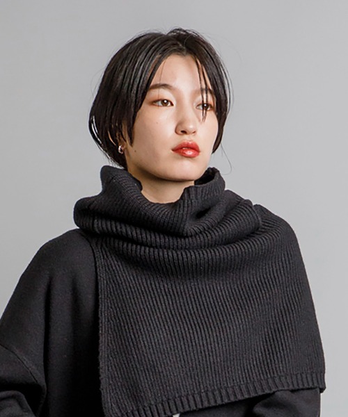 CIENA（シエナ）の「スヌードSET　Vネックニットワンピース（ワンピース・レディース・ブラック/ブラウン・FREE）」の15枚目の写真