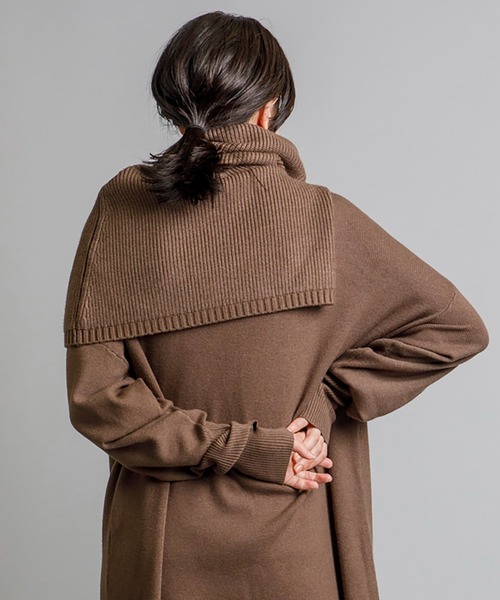 CIENA（シエナ）の「スヌードSET　Vネックニットワンピース（ワンピース・レディース・ブラック/ブラウン・FREE）」の16枚目の写真