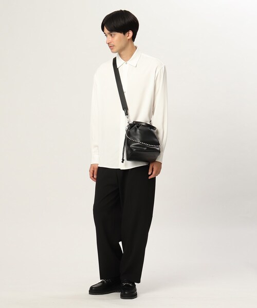 tk.TAKEO KIKUCHI(ティーケータケオキクチ)の「◆FL巾着バッグ(ハンドバッグ・メンズ・ベージュ/ブラック・00)」の9枚目の写真