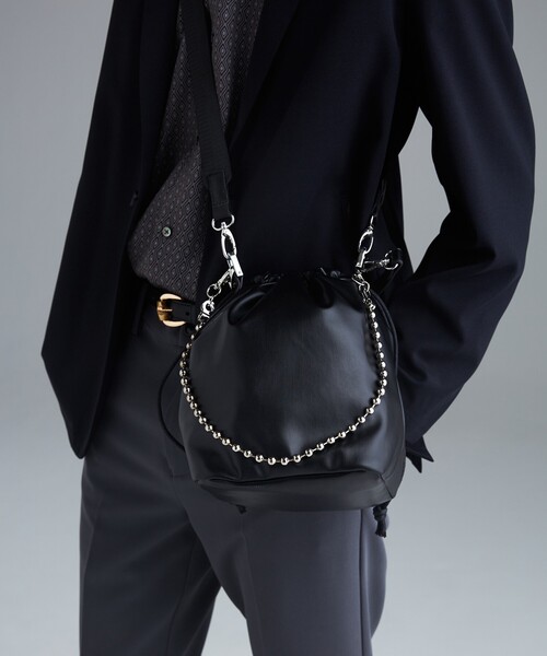 tk.TAKEO KIKUCHI(ティーケータケオキクチ)の「◆FL巾着バッグ(ハンドバッグ・メンズ・ベージュ/ブラック・00)」の10枚目の写真