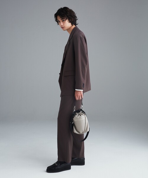 tk.TAKEO KIKUCHI(ティーケータケオキクチ)の「◆FL巾着バッグ(ハンドバッグ・メンズ・ベージュ/ブラック・00)」の5枚目の写真