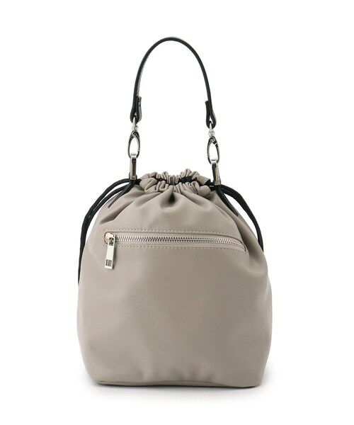 tk.TAKEO KIKUCHI(ティーケータケオキクチ)の「◆FL巾着バッグ(ハンドバッグ・メンズ・ベージュ/ブラック・00)」の4枚目の写真