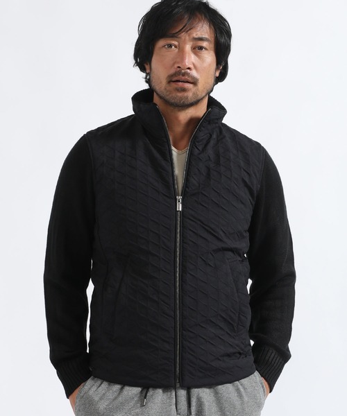 TETE HOMME(テットオム)の「袖ニットディポックスタンドカラーブルゾン(ブルゾン・メンズ・ブラック/カーキ・MEDIUM/LARGE/X-LARGE)」の2枚目の写真