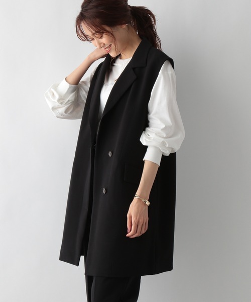 GLOBAL WORK（グローバルワーク）の「テーラードジレ/217097（ベスト・レディース・ブラック/グレー系その他・FREE）」の8枚目の写真