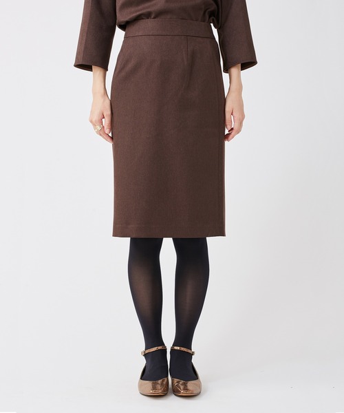 KASHIYAMA（カシヤマ）の「＜ウォッシャブル＞ウールライクポーリーツイルスリムタイトスカート（スカート・レディース・グレー/ピンクベージュ/モカ/ブラウン/ライトブルー・マルチサイズ）」の3枚目の写真