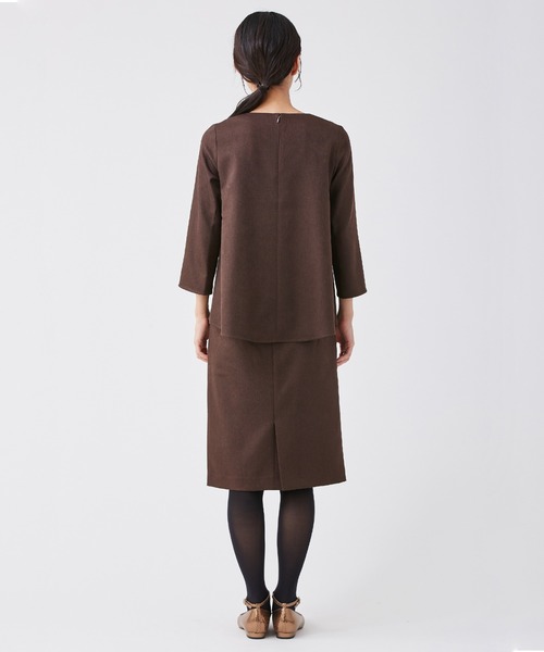 KASHIYAMA（カシヤマ）の「＜ウォッシャブル＞ウールライクポーリーツイルスリムタイトスカート（スカート・レディース・グレー/ピンクベージュ/モカ/ブラウン/ライトブルー・マルチサイズ）」の14枚目の写真